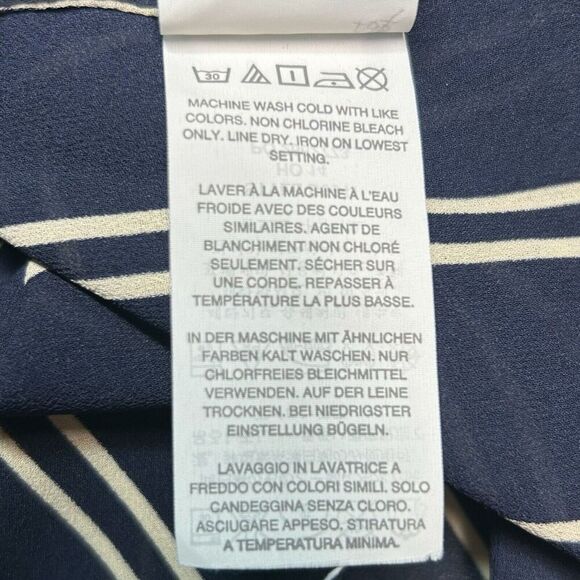 J. Crew‎ Drapey Keyhole Tomboy Tank Top Sheer Navy Blue with White Stripe Size 6 - Picture 8 of 12